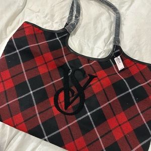 NWT Red & Black VS Plaid Tote